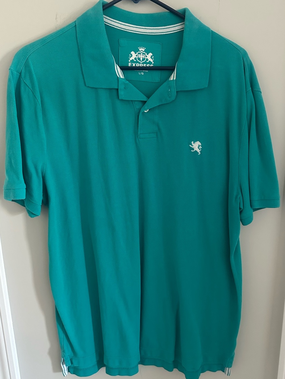 Express Men’s Teal Polo collared shirt